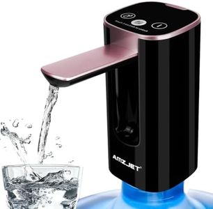 Water Dispenser for 5 Gallon Bottle with Digital Display, 4 Dispense Modes, Portable USB Charging Electric Water Pump, Foldable Spout, Food-Grade Water Jug Pump for Home, Office, RV, Campin-Rose Gold