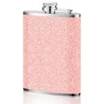 8oz Stainless Steel Flagon, Hip Flasks for Men, Hip Flasks for Women, Flask Alcohol, Hidden Alcohol Containers, Portable Alcohol Flask, Hip Flasks, for Climbing Camping Barbecue Bar Party (Light Pink