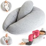 Kolbray® Nursing Pillow & Pregnancy Pillow - 2 Pieces Included - Pillow for Sleeping, Breastfeeding & Support with Removable Jersey Cover - Orthopaedic Support Cushion for Women