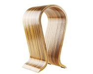 Wooden Wood Omega Headphone Stand, Gaming Headset Display, Headphone Holder Hanger (Zebra Wood)