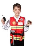 Matissa Kids Fireman Firefighter Role Play Costume and accessory Set Kids Boys Girls (Small (3-5 Years))