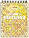 ColorIt Colorful Patterns, Volume III Spiral Bound Adult Coloring Book, 50 Original Designs Inspired by Geometry & Tile Art - Artist Grade Thick Paper, Perforated Pages, Hard Book Covers, Ink Blotter