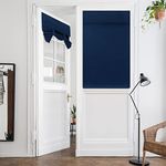 HOMEIDEAS Navy French Door Curtains Blue Privacy Blackout Door Curtains, 26 X 40 Inch Room Darkening Curtains for Glass Door, Thermal Insulated Tie Up Shades Window Curtains for Bedroom, 1 Panel