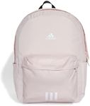 adidas Unisex Adult Performance Classic Badge of Sport 3-Stripes Backpack, Sandy Pink/White, One Size