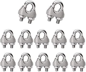 12 Pcs M3 Wire Rope Clip Cable Clamp,Stainless Steel U Bolt Saddle Fastener for 3mm Thick Wire Rope Cable for Laundry Lines,Porch Furniture