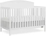 EVOLUR Dream On Me Storybrooke 5 in 1 Convertible Crib in White, JPMA & Greenguard Gold Certified,Built of Sustainable Pinewood, 3 Mattress Height Settings, Non-Toxic Water-Based Paint Finish