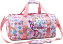 Gym Travel Duffle Bag for Girls - Gymnastics Sports Dance Bag with Shoe Compartment & Wet Pocket Unicorn Kids Travel Bag Teens Weekender Sleepover Carry On Bag, Pink Mermaid, Small, Fashion