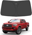 Windshield Sunshade Custom for Toyota Tacoma 2021 2020 2019 2018 2017 2016 Reflective Heat Sun UV Protector Foldable Front Window Shade Upgrade Accessories