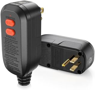 OAONAN GFCI Replacement Plug Assembly Auto Reset 15 Amp 3 Prongs, 5 Years Warranty, Ground Fault Circuit Interrupter Safety Plug for Pressure Washer, Hot Tub, Air Conditioner, Hair Dryer - Black