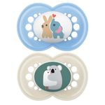 MAM Original Pacifier (2 pack, 1 Sterilizing Pacifier Case), Pacifiers 16 Plus Months, Unisex Baby Pacifier, Best Pacifiers for Breastfed Babies White