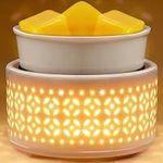 Maromamix Ceramic Wax Melt Warmer with 7-Color Light–Electric Candle Warmer for Scented Melts, PTC Heating Oil Burner for Home, Office, Gift & Decor