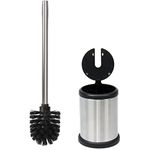 Casaphoria Stainless Steel Toilet Bowl Brush and Holder set for Deep Cleaning,Bowl Scrubber Brush with Lid for Bathroom,Deluxe Freestanding Toilet Brush and Plunger Combo