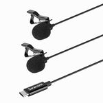 Saramonic Dual USB Type-C Microphone, Omnidirectional Lavalier Microphone with USB C Adapter for Pixel Samsung Galaxy Android iPad Pro MagicBook YouTube, Vlog Video Recording, Interview (19.6ft)