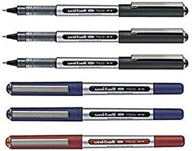 Uni-Ball UB-150 Eye Micro Liquid Ink Rollerball Pens Mixed Pack of 6