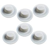 Techhark® Kitchen Sink Strainer Jali Waste Filter | Plastic Drain Basin Basket Filter Cup Drainer Sink Jali (Pack of 6, White)