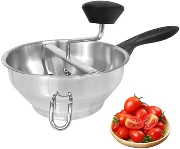 Stainless Steel Ergonomic Food Mill with 3 Grinding Discs, Compralo Rotary Food Mill for Tomato Apple Sauce, Puree, Mashed Potatoes, Jams, Dishwasher Safe