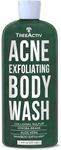 TreeActiv Acne Exfoliating Body Wash Natural Treatment for Back, Chest, Shoulder and Butt Acne Removal Men, Women, Teens Sulfur Charcoal Castile Soap Tea Tree Oil Skin Care (8 fl oz)