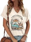 Country Music Tshirt for Women Vintage Nashville Tennessee Graphic Shirts Music Lovers Summer Vacation Top Shirt Tee, Off-white2, X-Large