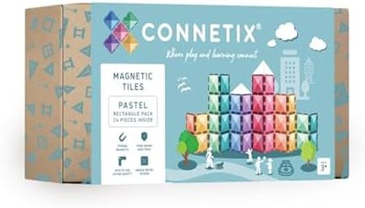 CONNETIX Magnetic Tiles Pastel Rectangle Pack, 24 Pieces