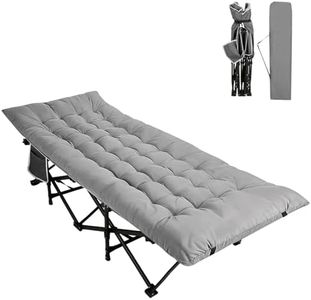 Northroad Camping Cot with Thick Mattress,Quick Set-Up Sleeping Cots Bed with Side Pocket for Outdoor Camping, Office Nap, Home Garden, Beach, Travel, Grey