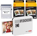 Kodak Mini 3 Retro Instant Photo Printer with Cartridge Bundle, White