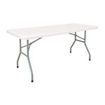 Folding Table, Rectangular, 72" L x 30" W, Polyethylene, White