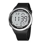 Hearkent Atomic Talking Watch Sets Itself for Visually impaired or Seniors LCD Big Number Easy-to-Read Talking Watch for Elderly (Silver)