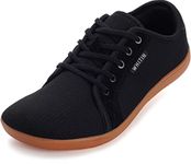 WHITIN Men's Wide Minimalist Barefoot Sneakers | Zero Drop Sole | Optimal Relaxation, W81 | Black Gum, 11 Wide