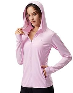 Soothfeel Women's UPF 50+ Sun Protection Hoodie Jacket Lightweight Long Sleeve Sun Shirt for Women with Pocket Hiking Outdoor Pink 3XL
