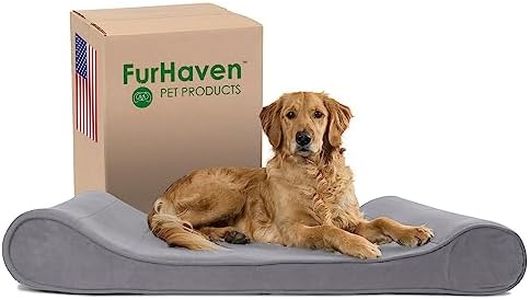 FurHaven Pet Dog Bed | Orthopedic Microvelvet Luxe Lounger Pet Bed for Dogs & Cats, Gray, Jumbo