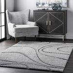 nuLOOM Carolyn Modern Shag Area Rug - 3x5 Accent Shag Rug Transitional Dark Grey Rugs for Living Room Bedroom Dining Room Nursery Entryway