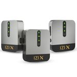 IZI X Dual Channel Wireless Microphone System with ANC Noise Reduction, 360° Sound Capture, 120M Range, 15 Hr Playback, Fast Charging, DSLR & Android iOS Compatible, Suitable for Vlogging & YouTube