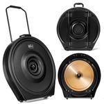 Vangoa Cymbal Case with Wheels, Hard Shell Cymbal Case with Pull Handle, Rolling Cymbal Vault with Padded Dividers Fits Up to 22" Cymbals (PE-22), Black
