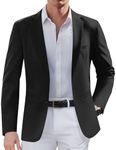 COOFANDY Mens Black Sport Coat Business Suit Jacket Casual One Button Blazer Lightweight Dress Jackets Black XXXL