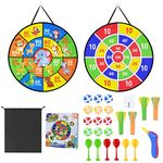 Vicloon Double Sided Dart Board, Kids Dartboards with 12 Sticky Balls, 6 Self-adhesive Darts Foldable Dart Board Game Set with Dart Launcher and 4 Foam Darts Party Games Toys Gifts (66cm)