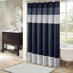 Madison Park MP70-2206 Amherst Shower Curtain 72x72 Navy,72x72