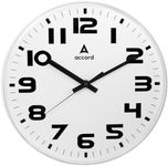 ACCORD CLOCKS Premium Contemporary Analog Wall Clock with Silent Sweep Noiseless Movement - White Clear Bezel-Less Sideview Frame - Plexiglass Surface - 11 inch / 28 cm - Model Hoover