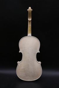 WUQIMUSC 1x Unfinished Violin 4/4 full size for Stradivari model Tiger Flame Maple back Spruce top Handmade for DIY on own (violin-unfinished)