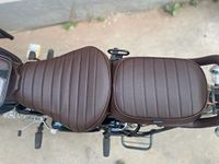 Sahara Seats All New Classic 350/ Be Reborn Classic Stripes Seat Cover Leather Finish Water Resistant (Brown)