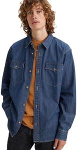 Levi's Men's Denim Shirt, Relaxed Fit, Western Shirt, Long Sleeve, Revere Relaxed Western, S