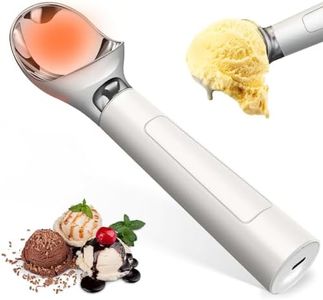 Heated Ice Cream Scoop, Rechargeable Waterproof Electric Ice Cream Scoop for Hard Ice Cream, Rechargeable with LED Display, Heats to 158°F for Dessert Shops, Homes Kitchen Gadgets