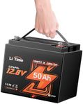 LiTime 12V 50Ah LiFePO4 Battery Bluetooth Low-Temp Protection Buit in 50A BMS, Deep Cycle Lithium Iron Phosphate Battery Perfect for Trolling Motors, Yacht, Marine, Boat, Fishing Finder