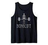 Skeleton Dead Lift Funny Halloween Lifting Weights Men Women Tank Top