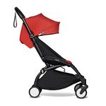 BABYZEN YOYO² Stroller Combo - Lightweight, Compact , Foldable Stroller- Multiple Recline positions, Travel friendly, 5 point harness- Suitable for baby weighing upto 22kgs - Includes Black frame with Red seat cushion and matching canopy