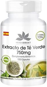 Extracto de Té verde 750mg - Altamente dosificado - Vegano - 50% EGCG - 100 cápsulas | HERBADIREKT by Warnke Vitalstoffe - Calidad de farmacia alemana