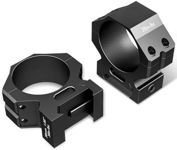 Hiram Scope Rings Set of 2, 30 mm Rifle Scope Mounts, 7075 Aluminum Alloy Optics Rifle Scope Rings, Low Profile Scope Mount Rings Riflescope Ring Mounts with 1 in. Height for 20 mm Picatinny Rail