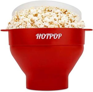 The Original Hotpop Microwave Popcorn Popper, Silicone Popcorn Maker, Collapsible Bowl BPA-Free and Dishwasher Safe- 20 Colors Available (Cherry)