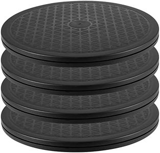 MUKCHAP 4 Pack 10 Inches Black Rotating Swivel Stand, Heavy Duty 360° Rotating Swivel Stand Turntable with Steel Ball Bearings, Lazy Susan Base for Displaying Bonsai Tree, Monitor, Laptop, Sculpture