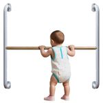 Montessori Coordination Mirror Set - Pull Up Bar for Babies, Toddlers | Develop Motor Skills Self-Discovery | Hardware Included | Plexiglass Acrylic Safety Mirror & Power Coated Steel Curved Bar