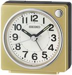 Seiko Fuji Dark Bedside Alarm Clock, Gold